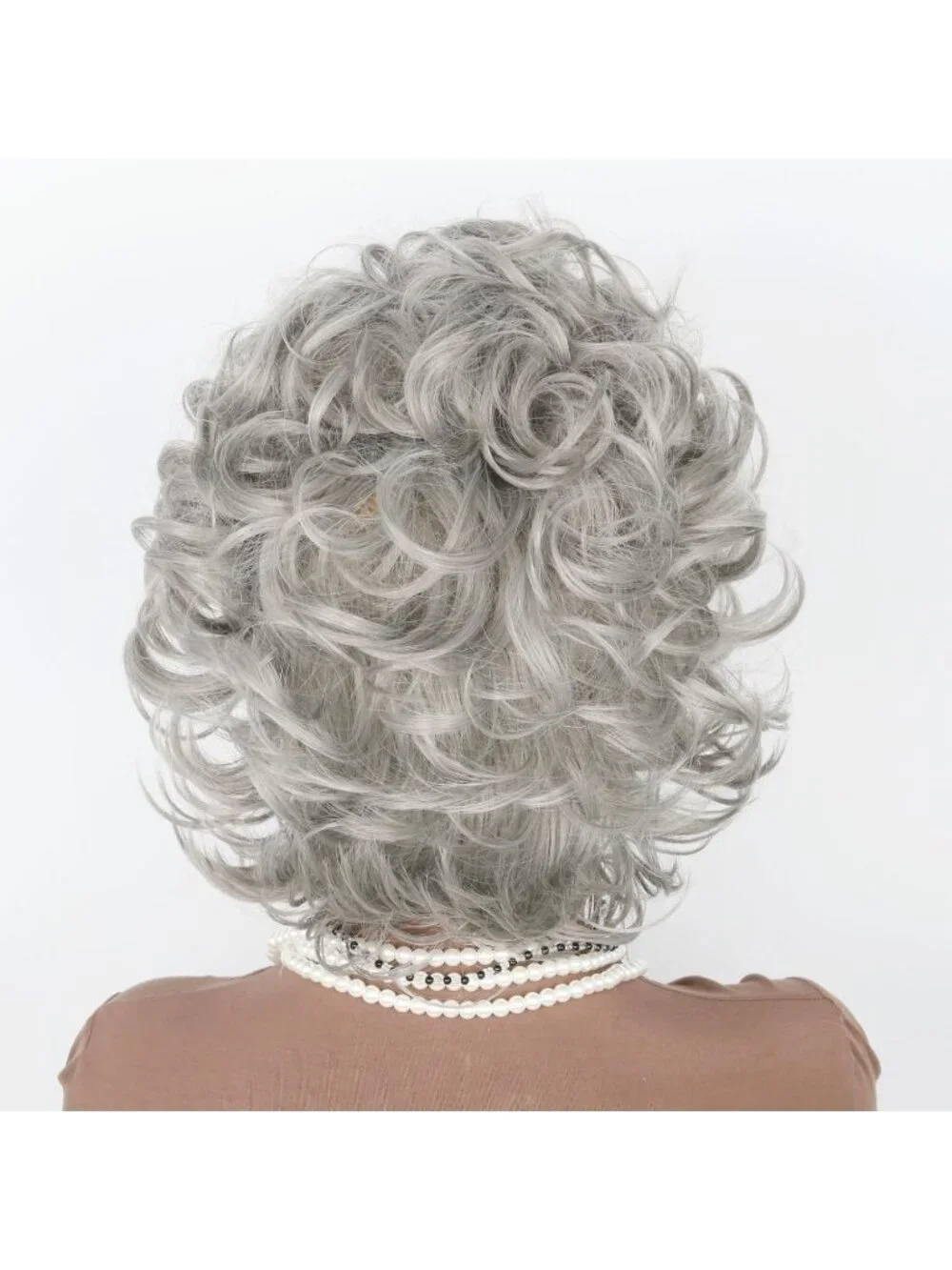 Women's Dark Grey Short Cosplay Halloween Costume Wig With Necklace Earrings